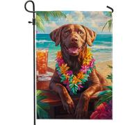 Bandiera tropicale da giardino per cani, bandiera floreale colorata per l'estate, decorazione da cortile su entrambi i lati per casa e giardino, decorazione esterna per gli amanti degli animali, 30,5