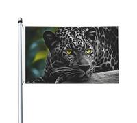 Bandiera tropicale della pantera della giungla 3 x 1,5 m, bandiera da giardino su entrambi i lati, resistente allo sbiadimento, bandiera per esterni, divertente bandiera per le vacanze, con occhielli