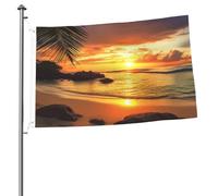 Bandiera tropicale sulla spiaggia costiera al tramonto da giardino 2 x 3 Ft Bandiera per esterni Bandiera Brezza Bandiera a prova di scolorimento per casa casa decorazione interna esterna