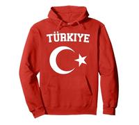 Bandiera Turca Türkiye Bayragi Luna Mezzaluna E Stella Turchia Felpa con Cappuccio