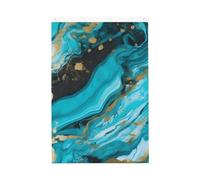 Bandiera turchese blu oro marmo 0,9 x 1,5 m, bandiere da giardino vivaci su entrambi i lati, striscione di benvenuto stagionale da cortile con occhielli in ottone decorazione sfondo fotografico per