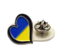 Bandiera Ucraina a forma di cuore Distintivo, Nastro Ucraina Spilla Pins, Pregare per l'Ucraina Tie Pin Spilla Cuore Pin Nastro Risvolto Distintivo, 1PCS