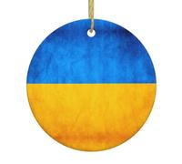 Bandiera ucraina Natale appeso decorazione regali incubo prima ornamenti in ceramica rotondo porcellana natale
