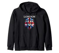 Bandiera UK Design Regno Unito Regno Unito Londra Felpa con Cappuccio
