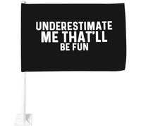 Bandiera Underestimate Me That'Ll Be Fun Bandiera Della Brezza Tessuto Da Esterno Prova Di Sbiadimento Striscione All'Aperto, Per Feste Estive, Eventi, Giardino, 90x150cm