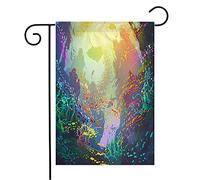 Bandiera Underwater Coral Reefs Colorful Fishesillustration Landscape Under Concept Decorazione Bandiera Di Benvenuto, Per Celebrazioni, Feste Estive, 30x45cm