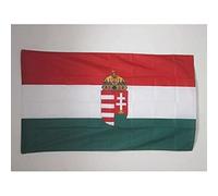 AZ FLAG Bandiera Ungheria con Stemma 150x90cm - Bandiera Ungherese con Blasone 90 x 150 cm Foro per Asta