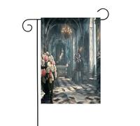 Bandiera unica da giardino con supporto, perfetta per decorazioni natalizie e bandiere da giardino d'inverno, 30,5 x 45,7 cm