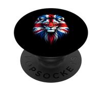 Bandiera Union Jack con faccia di leone Union Jack PopSockets PopGrip Adesivo
