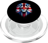 Bandiera Union Jack con faccia di leone Union Jack PopSockets PopGrip per MagSafe