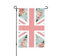 Bandiera Union Jack con rose inglesi, bandiera estiva da giardino bifacciale da 12x18 pollici per esterni