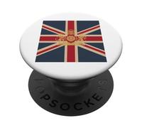 Bandiera Union Jack con stemma britannico dell'orgoglio britannico Regno Unito PopSockets PopGrip Adesivo