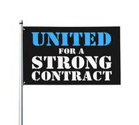 Bandiera "United For A Strong Contract" 3x5 con supporto e bandiera per operai dell'auto, 3x5 piedi, striscione decorativo per esterni, bandiera standard da appendere all'esterno, per cartello da giar