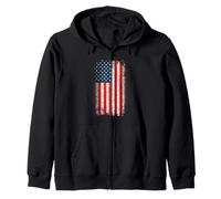Bandiera USA 4 luglio Americano Rosso Bianco Blu Star Stripes 4 Day Felpa con Cappuccio