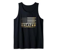 Bandiera USA Cat Lover Feline Pet Meow Love Cats Canotta