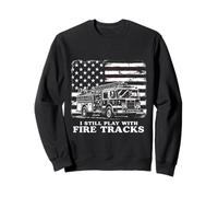 Bandiera USA con Scritta I Still Play with Fire Trucks Funny Firefighter Felpa