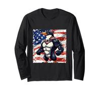 Bandiera USA della Mascotte del Pinguino Americano Maglia a Manica