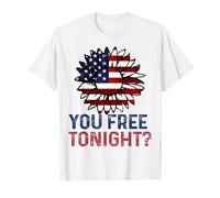 Bandiera USA Girasole Patriottica Sei libero stasera? 4 luglio Maglietta
