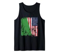 Bandiera USA Libia 1977-2011 Distressed - metà Americana Canotta