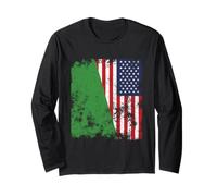 Bandiera USA Libia 1977-2011 Distressed - metà Americana Maglia a Manica