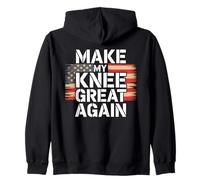 Bandiera USA Make My Knee Great Again Felpa con Cappuccio