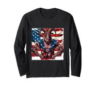 Bandiera USA Mascotte Capra Americana Maglia a Manica