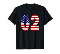 Bandiera USA Numero 02 Patriotic Birthday - Born in 2002 Gift Maglietta