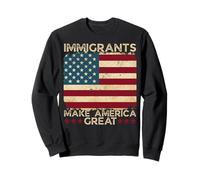 Bandiera USA retrò divertente immigrati rendono l'America grande, no kings Felpa