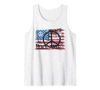 Bandiera USA Simboli Pace Graffiti Stile Anti-Guerra Consapevolezza Canotta
