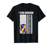 Bandiera USA sopravvissuta senza cancro alla vescica 1 anno Maglietta