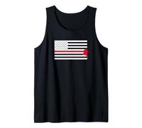 Bandiera USA Vigile del Fuoco Linea Rossa Casco Orgoglio Canotta