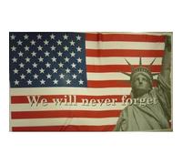 Bandiera USA We will never forget; 11 settembre, 11 x 0,9 m FlagSuperstore