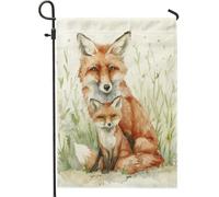 Bandiera Vacanza Fox Family Red Foxes Mother And Baby 30X45Cm Bandiera All'Aperto Appendere Resistenti Banner Per Sport Decorazione Festival