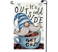 Bandiera Vacanza Gnome It'S Cold Outside Winter 30X45Cm Bandiera Di Benvenuto Colorato Appendere Striscione Per Esterni Soggiorno Prato