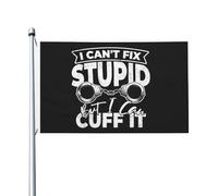 Bandiera Vacanza I Can'T Fix Stupid But I Can Cuff It Striscione Divertenti Stagionale Bandiere Da Giardino Per Sport Interni Balcone 90X150Cm
