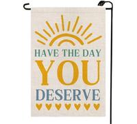 Bandiera Vacanza Sunshine Summer Motivational Signs Have The Day You Deserve 30X45Cm Bandiera Da Cortile Resistenti Con Occhielli Bandiere Da Giardino Per Camera Da Letto Interni Spiaggia