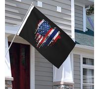 Bandiera Vacanza Thailand America Hearts Thai Banner Appendere Con Occhielli Bandiere Per Camera Da Letto Casa Soggiorno 90X150Cm