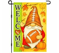 Bandiera Vacanza Thanksgiving Fall Welcome Gnome Autumn With Football Hat And Pumpkins 30X45Cm Bandiera All'Aperto Non Sbiadisce Facilmente Resistenti Bandiere Da Giardino Per Casa Interni