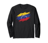 Bandiera Venezuela Distressed Grunge Grafica Maglia a Manica
