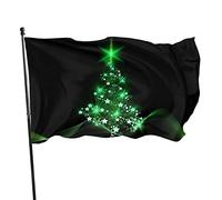 Bandiera verde con albero di Natale, 9,6 x 1,5 m, in poliestere resistente allo sbiadimento, con 2 occhielli in ottone