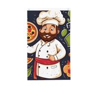 Bandiera verticale a doppia faccia da chef con pizza, 9 x 1,5 m, bandiera da giardino esterna per casa da cortile, divertente cartello per feste, decorazione per la casa, bandiere da giardino per