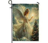 Bandiera Verticale Christmas Angel Appendere Bandiera Verticale Garden Robuste Segnali Da Giardino Per Letto Esterni Vacanza 12X18 Inch