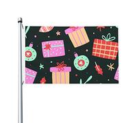 Bandiera Verticale Garden Christmas Doodle Seamless Pattern Robuste Bandiera Pace Resistente Alle Intemperie Bandiere Giardino Per Fattoria Esterni Piantone 3X5 Ft