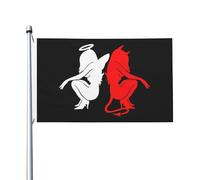 Bandiera Verticale Garden Devil Gemini Angel Demon Resistente Alle Intemperie Bandiera Di Benvenuto Con 2 Occhielli Decorazioni Da Esterno Per Interni Camere Esterni 3X5 Ft