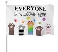 Bandiera Verticale Garden Everyone Is Welcome Here Robuste Bandiera Da Giardino Appendere Segnali Da Giardino Per Strada Balcone Interni 3X5 Ft