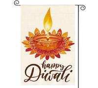 Bandiera Verticale Garden Happy Diwali Diyas The Festival Of Light Con 2 Occhielli Striscione Appendere Decorazioni Da Giardino Per Esterni Festa Prato 12X18 Inch
