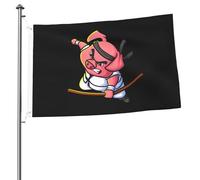 Bandiera Verticale Garden The Pig With The Wooden Stick Con 2 Occhielli Bandiera Pace Appendere Segnali Da Giardino Per Casa Celebrazioni Camere 3X5 Ft