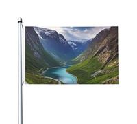 Bandiera Verticale Norwegian Fjords Robuste Bandiera Con 2 Occhielli Striscione Da Giardino Per Vacanza Decorazioni Balcone 3X5 Ft