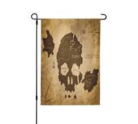 Bandiera Verticale Skull Island Map Pirate Treasure Con 2 Occhielli Bandiera Decorativa Resistente Alle Intemperie Decorazioni Da Giardino Per Fattoria Estate Decorazioni 12X18 Inch
