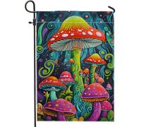 Bandiera Vibrant Colorful Mushroom Fun Psychedelic Fungi Bandiera Pirata Resistente Alle Intemperie Striscione All'Aperto, Per Celebrazioni, Eventi, All'Aperto Al Coperto, 30x45cm